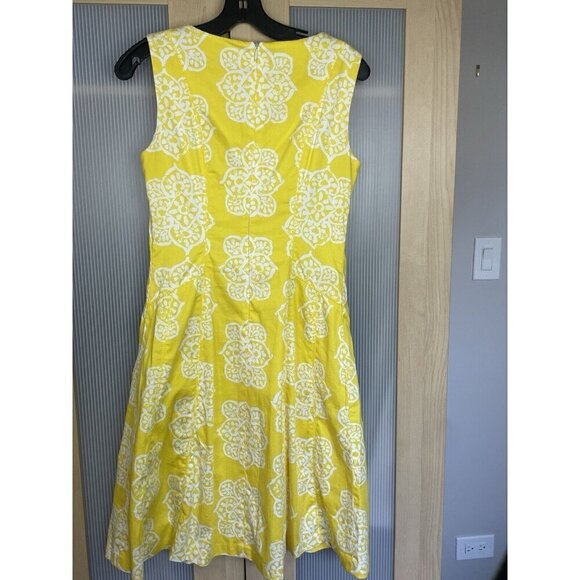 Nine West Yellow Summer Dress Sz 4 A-line Beach Coastal Work Party - Picture 4 of 4